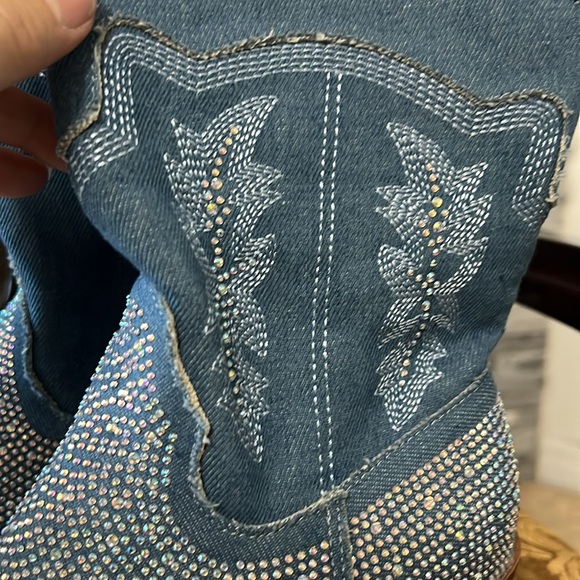 Denim bootwestern  rhinestone brand new new tag size 7 - Picture 3 of 6